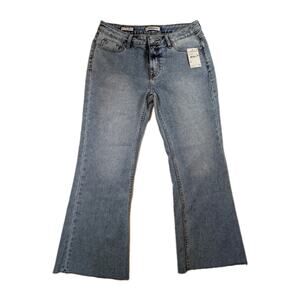 Vigoss Marley Crop Bootcut Raw Hem Jeans Medium Wash Womens 27* NWT